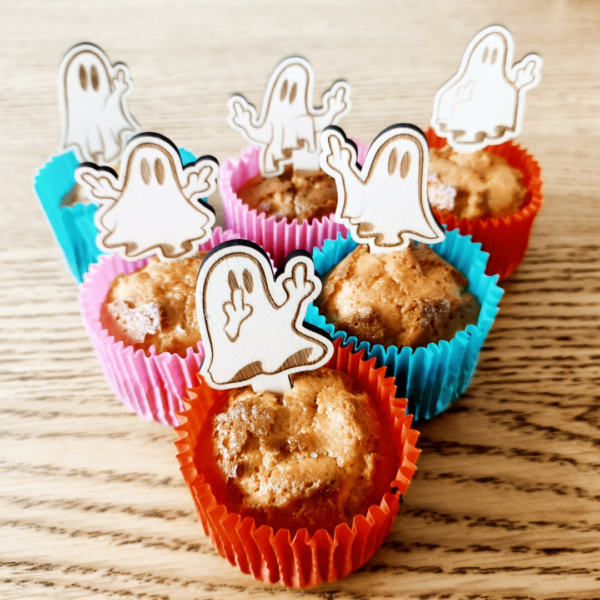 Spooky Delights: Laser Cut Naughty Ghost Cupcake Toppers