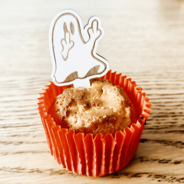 Spooky Delights: Laser Cut Naughty Ghost Cupcake Toppers - Image 3